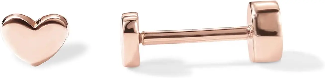 14K Gold Plated 925 Sterling Silver Posts Pair of Flat Back Stud Earrings for Women | Cartilage Helix
14K Gold Plated 925 Sterling Silver Posts Pair of Flat Back Stud Earrings for Women | Cartilage Helix