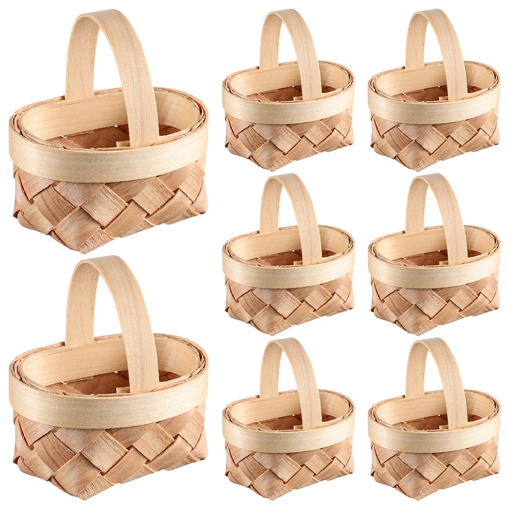 8Pcs Mini Woven Baskets Natural Wood Chip Design with Handle for Tea Party Christmas Birthday Decor Candy Gift Tabletop
8Pcs Mini Woven Baskets Natural Wood Chip Design with Handle for Tea Party Christmas Birthday Decor Candy Gift Tabletop