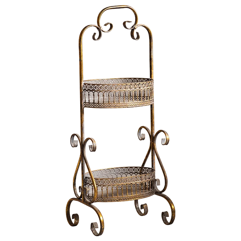 French retro old wrought iron home shelf, living room sofa side few small apartments, golden snack shelf
French retro old wrought iron home shelf, living room sofa side few small apartments, golden snack shelf