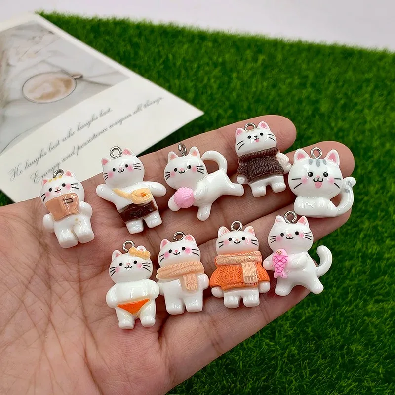 10pcs New Resin White Cat Charms Handmade Funny Animals Pendant for Jewelry Making Findings Diy Earrings Keychain
10pcs New Resin White Cat Charms Handmade Funny Animals Pendant for Jewelry Making Findings Diy Earrings Keychain