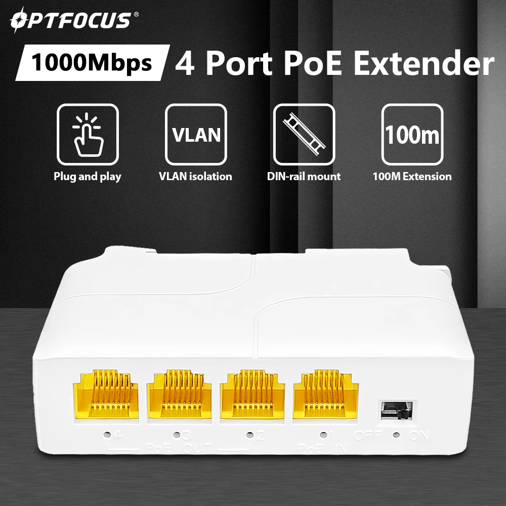 OPTFOCUS 4-портовый POE-удлинитель 1000 Мбит/с 30 Вт, сетевой коммутатор VLAN 1-в-4, гигабитный POE-ретранслятор IEEE802.3af для IP-камер NVR
OPTFOCUS 4-портовый POE-удлинитель 1000 Мбит/с 30 Вт, сетевой коммутатор VLAN 1-в-4, гигабитный POE-ретранслятор IEEE802.3af для IP-камер NVR