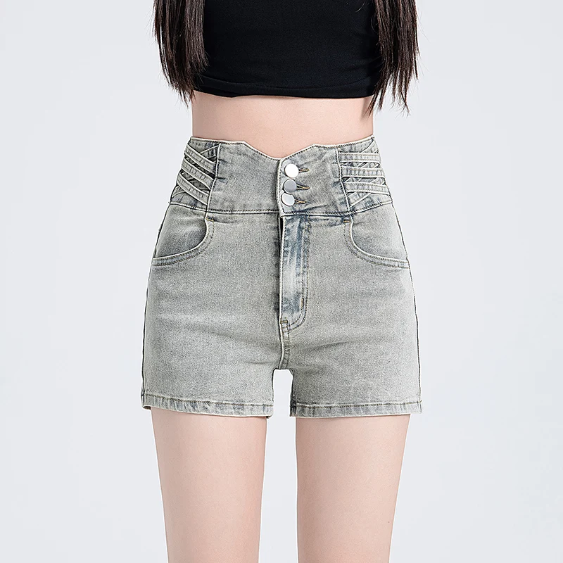 Retro Blue High Waist Denim Shorts Women Summer 2024 New Design A-Line Ultra Shorts Thin Hot Girl Hot Pants
Retro Blue High Waist Denim Shorts Women Summer 2024 New Design A-Line Ultra Shorts Thin Hot Girl Hot Pants