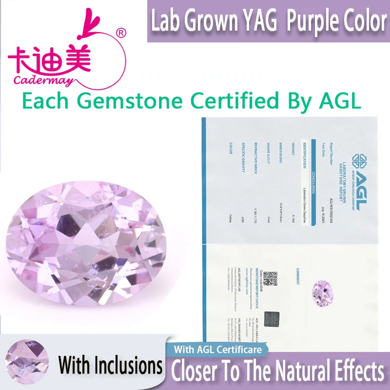 Cushion Cut Purple Yttrium Aluminum Garnet With Inclusions Loose Stone YAG Gemstone With AGL Certificate Fine Jewelry Making
Cushion Cut Purple Yttrium Aluminum Garnet With Inclusions Loose Stone YAG Gemstone With AGL Certificate Fine Jewelry Making