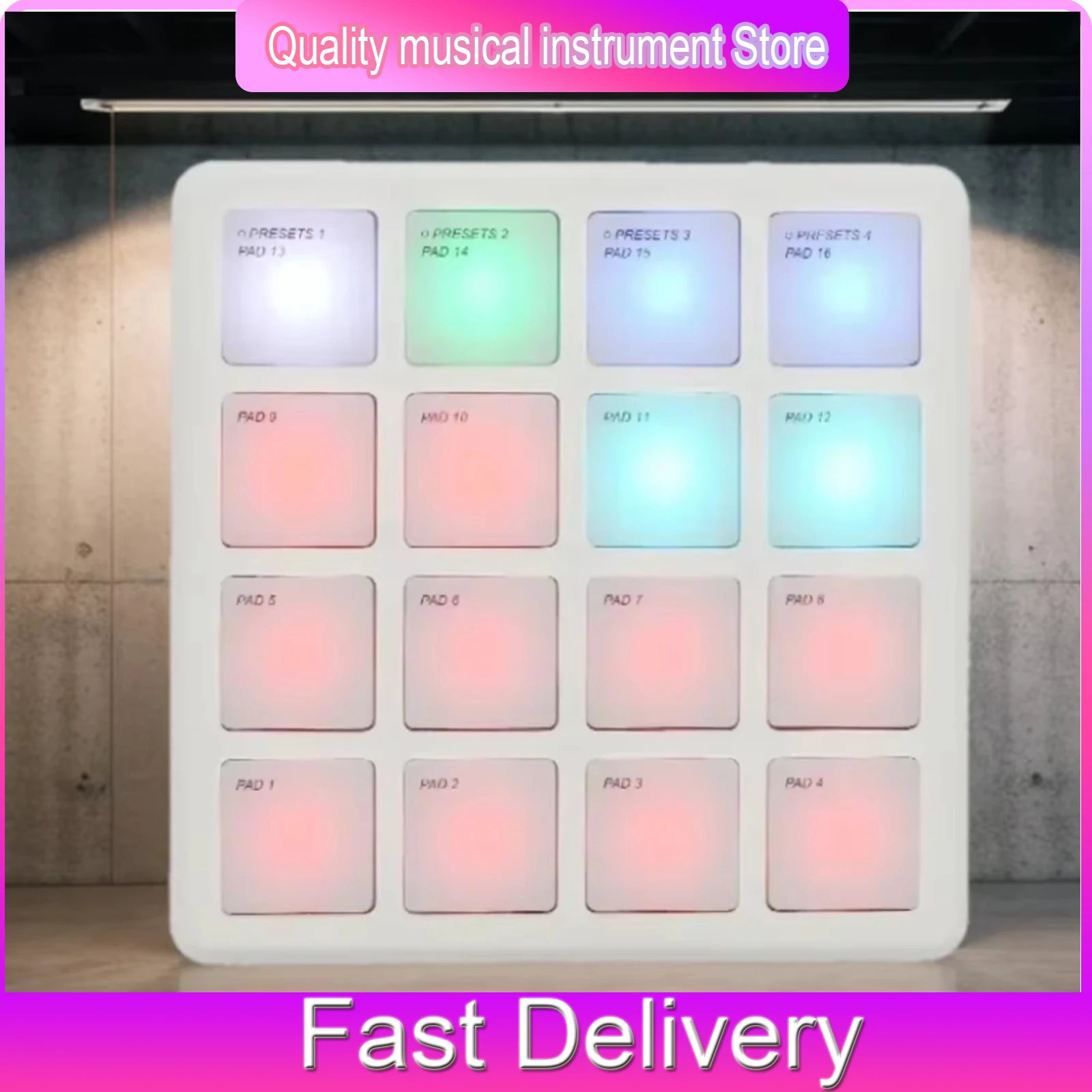 M-VAVE SK-16 SMC-PAD Wireless MIDI Controller Mini Pad USB-C Interface Portable Design Suitable For Percussion Keyboard Partss