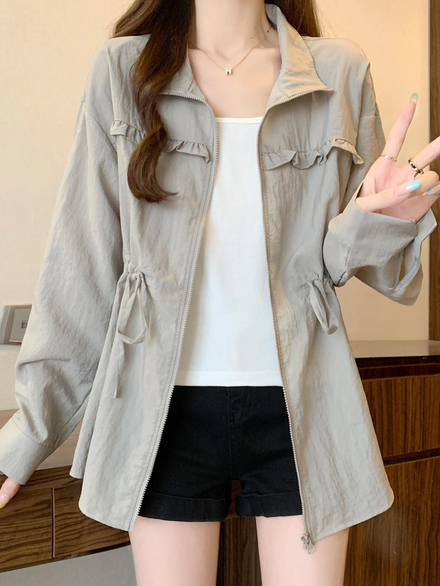 Spring Workwear Style Open Cardigan Jacket Women's Loose Long Sleeve Thin Outerwear Comfortable plus Size Casual Top
Spring Workwear Style Open Cardigan Jacket Women's Loose Long Sleeve Thin Outerwear Comfortable plus Size Casual Top