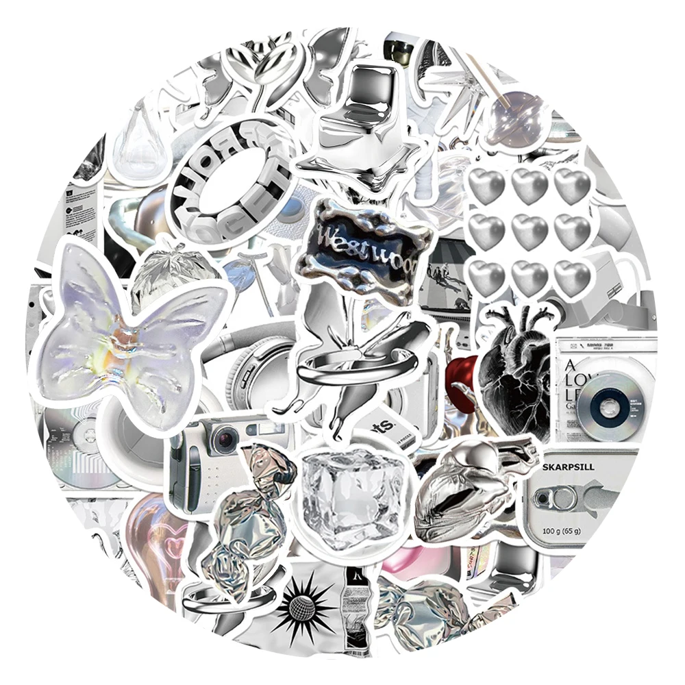 10/30/66pcs INS Style Simple Silver Graffiti Stickers Creative Aesthetic Art Pattern Decals Suitcase Phone Laptop Cute Sticker
10/30/66pcs INS Style Simple Silver Graffiti Stickers Creative Aesthetic Art Pattern Decals Suitcase Phone Laptop Cute Sticker