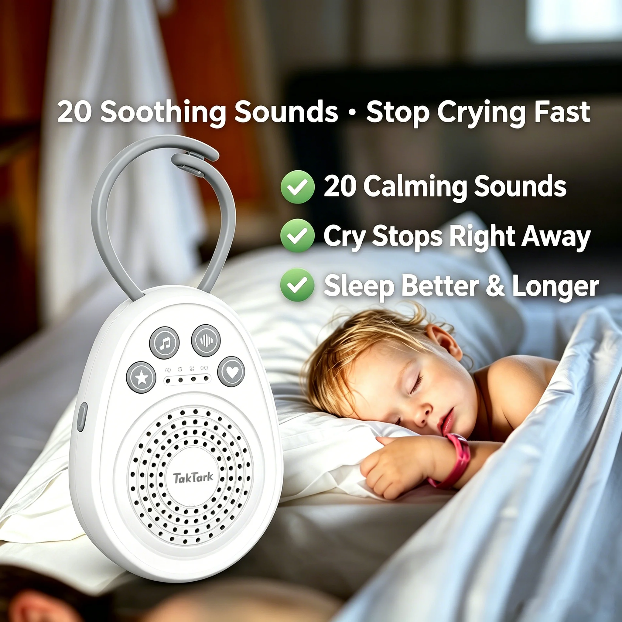 Baby White Noise Machine, USB Portable Mini Sleep Device 20 Soothing Sounds, Help Newborn Fall Asleep In 3 Mins For Crib Travel
Baby White Noise Machine, USB Portable Mini Sleep Device 20 Soothing Sounds, Help Newborn Fall Asleep In 3 Mins For Crib Travel