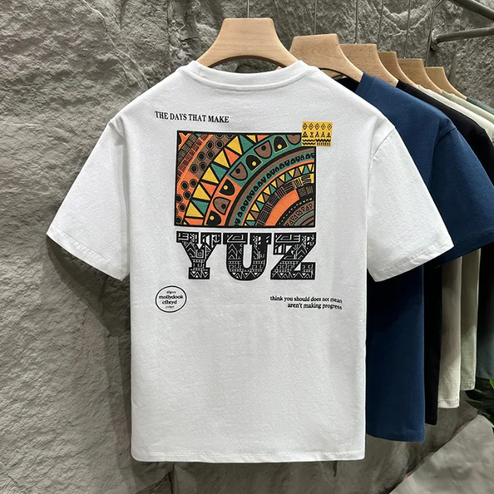 Gothic Letter Print T-shirt Men's 2025 Summer 100% Cotton American Casual Loose Breathable Round Neck Short-sleeved Top
Gothic Letter Print T-shirt Men's 2025 Summer 100% Cotton American Casual Loose Breathable Round Neck Short-sleeved Top
