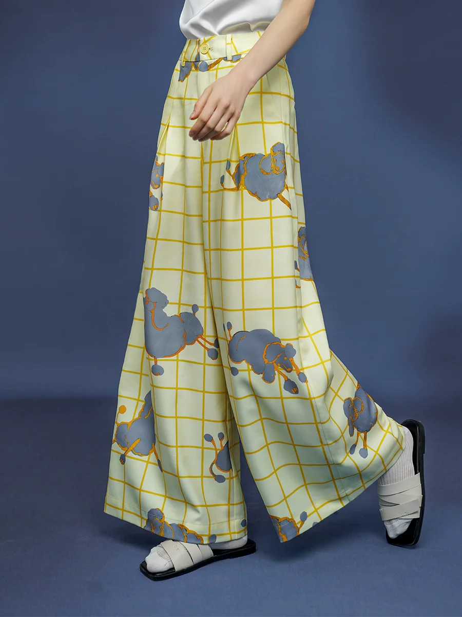 Spring Summer Original Design Women Vinage Vibes Hand Drawn Illustrations Sheep Print Yellow Checked Wide Leg Pants/Trousers
Spring Summer Original Design Women Vinage Vibes Hand Drawn Illustrations Sheep Print Yellow Checked Wide Leg Pants/Trousers