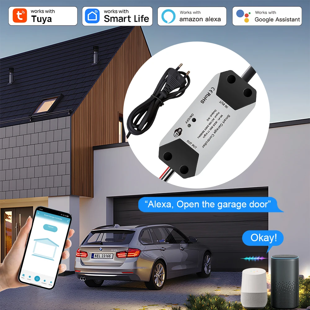 Контроллер открывания гаражных ворот Tuya Wi-Fi, автоматизация умного дома, совместимое приложение Alexa Google Home Voice Remote Control
Контроллер открывания гаражных ворот Tuya Wi-Fi, автоматизация умного дома, совместимое приложение Alexa Google Home Voice Remote Control