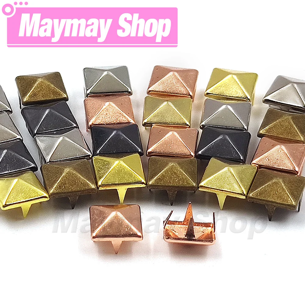 100Pcs 6-12mm Metal Rivets Square Spike Studs Pyramid Rivets For Leathercraft/Clothes/Shoes/Bags/Belt Punk DIY
100Pcs 6-12mm Metal Rivets Square Spike Studs Pyramid Rivets For Leathercraft/Clothes/Shoes/Bags/Belt Punk DIY