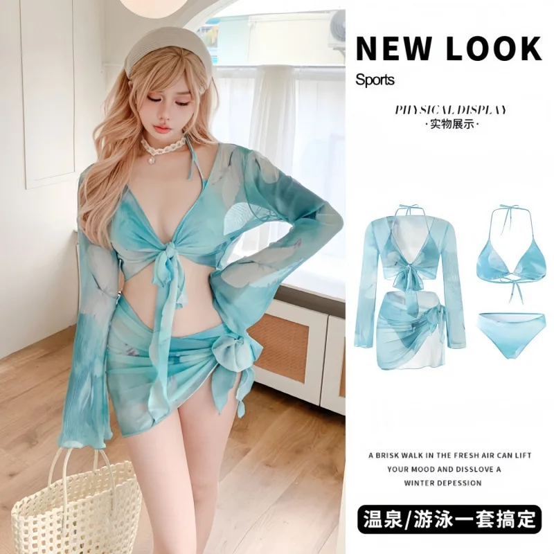 Split bikini four-piece swimsuit women's 2025 new tie-dye style three-point long-sleeved sexy high-end swimsuit
Split bikini four-piece swimsuit women's 2025 new tie-dye style three-point long-sleeved sexy high-end swimsuit