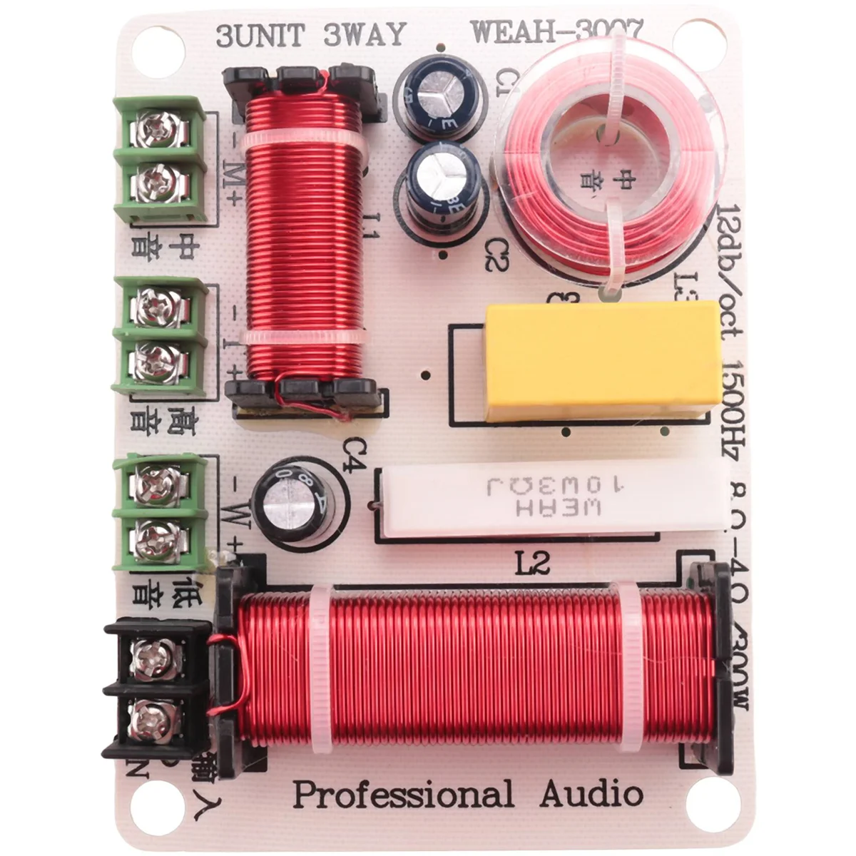 B49C3 Way Speaker Frequency Divider 300W HiFi Crossover Filter Frequency Distributor for DIY Home Speaker Modification
B49C3 Way Speaker Frequency Divider 300W HiFi Crossover Filter Frequency Distributor for DIY Home Speaker Modification
