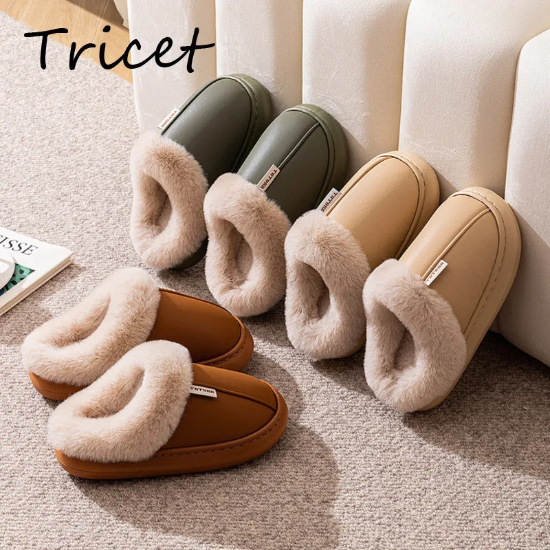 Winter Solid PU Woman Slippers Faux Fur Soft Femal Man Slippers Thick Plush Warm Non Slip Women Indoor Shoes
Winter Solid PU Woman Slippers Faux Fur Soft Femal Man Slippers Thick Plush Warm Non Slip Women Indoor Shoes