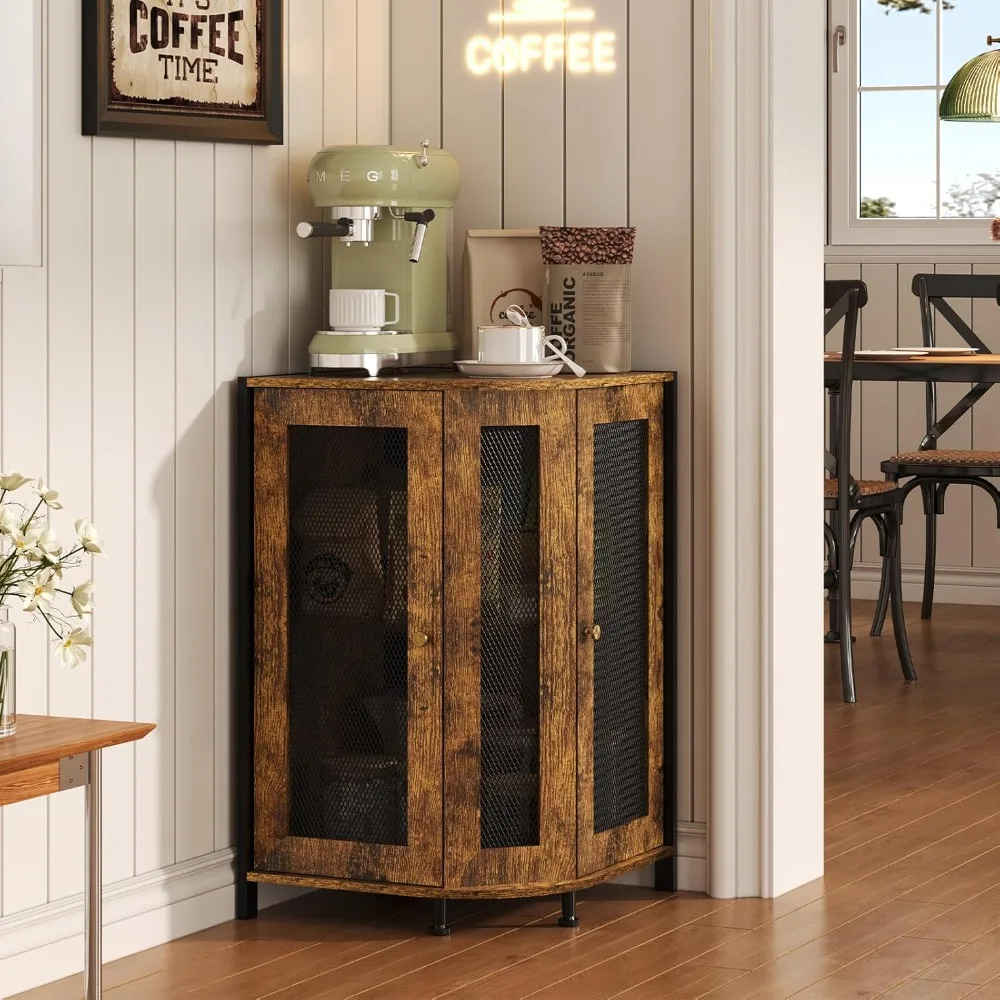 Coffee Bar Cabinet, 3-Tier Corner Coffee Cabinet with Storage Shelf & 18.7" Countertop, Rustic Wood Corner Bar Station
Coffee Bar Cabinet, 3-Tier Corner Coffee Cabinet with Storage Shelf & 18.7" Countertop, Rustic Wood Corner Bar Station