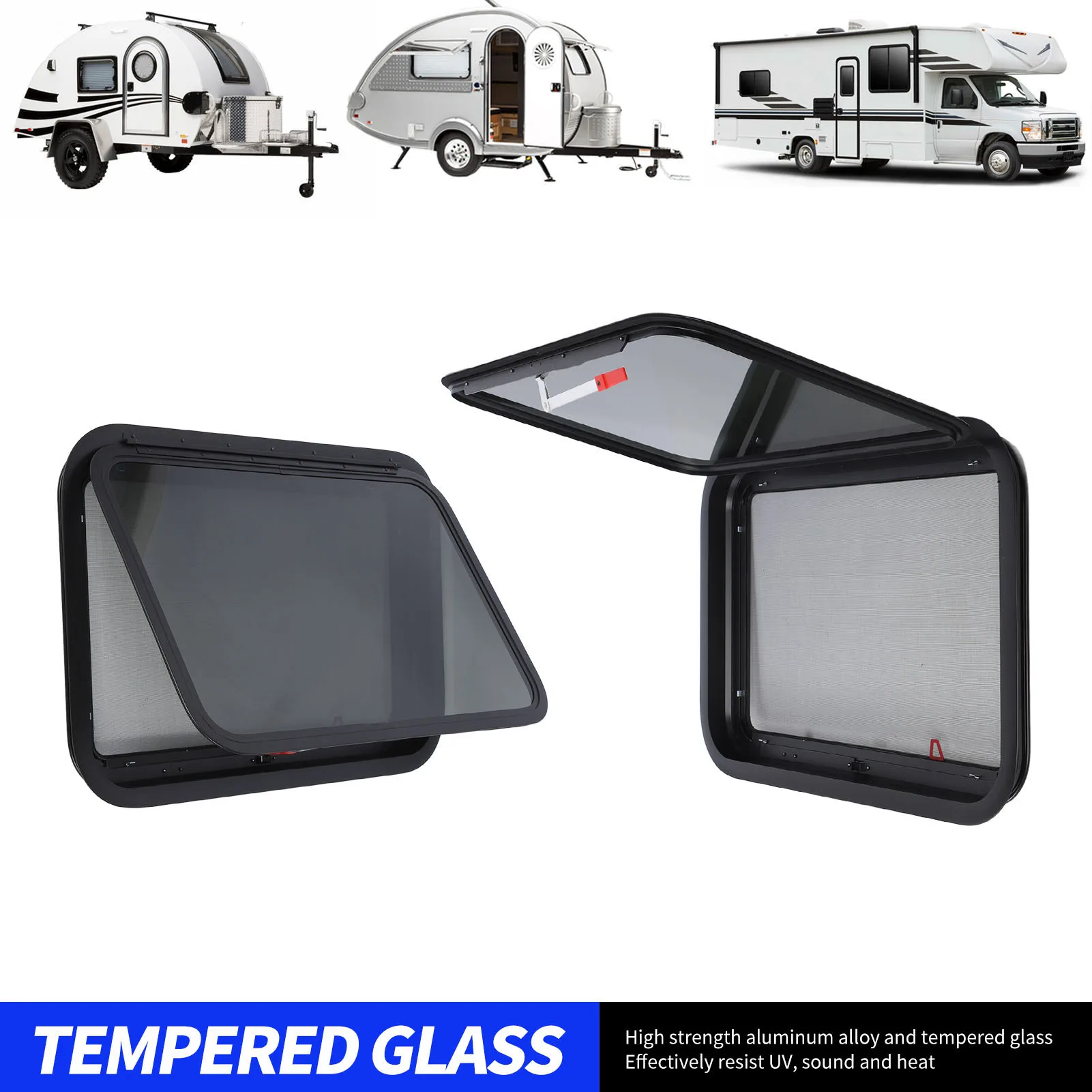 762x508mm/ 30.48x20.32in RV Window UV Proof Tinted Tempered Glass Camper Exit Window with Screen and Trim Ring for Caravan Motor
762x508mm/ 30.48x20.32in RV Window UV Proof Tinted Tempered Glass Camper Exit Window with Screen and Trim Ring for Caravan Motor