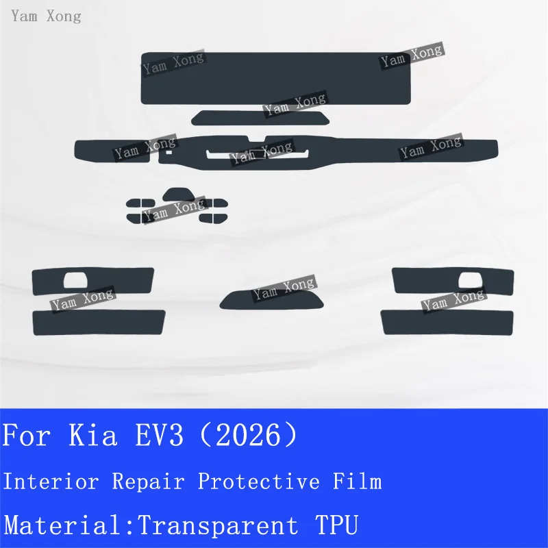 For Kia EV3 (2026) Car Interior Full Set Stickers Dashboard Center Console Touchscreen Protection Film Anti-Fingerprint Cover
For Kia EV3 (2026) Car Interior Full Set Stickers Dashboard Center Console Touchscreen Protection Film Anti-Fingerprint Cover