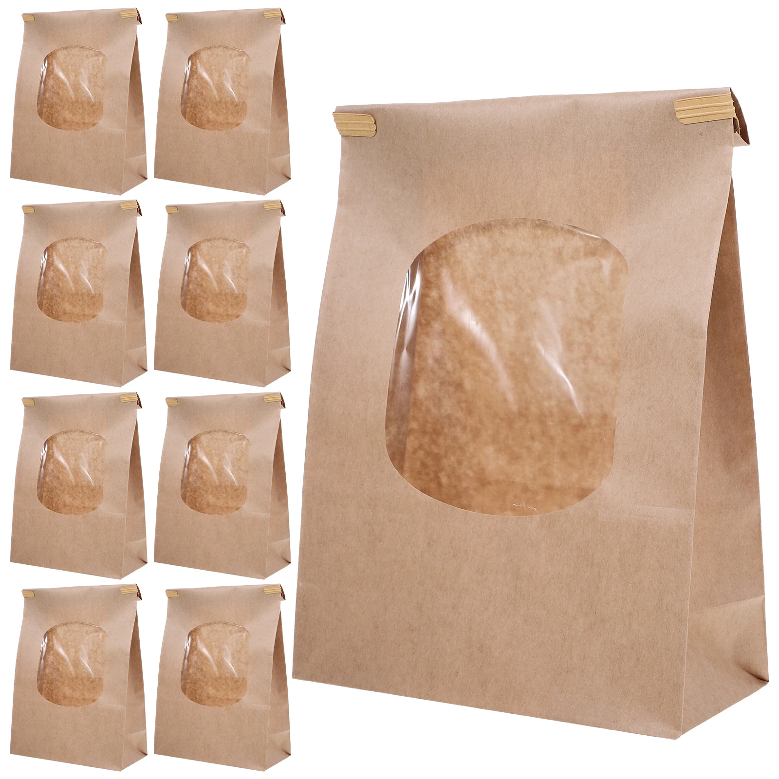 50pcs Kraft Paper Bread Bags For Baked Food Packaging Storage With Window Reusable Toast Wrapping Bag Household Bakery Supply
50pcs Kraft Paper Bread Bags For Baked Food Packaging Storage With Window Reusable Toast Wrapping Bag Household Bakery Supply