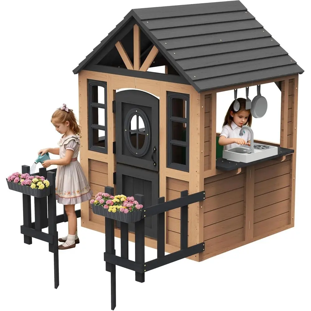 Прочный деревянный уличный игровой домик с кухней для детей, водонепроницаемый и нержавеющий, идеально подходит для детей от 3 до 8 лет
Прочный деревянный уличный игровой домик с кухней для детей, водонепроницаемый и нержавеющий, идеально подходит для детей от 3 до 8 лет