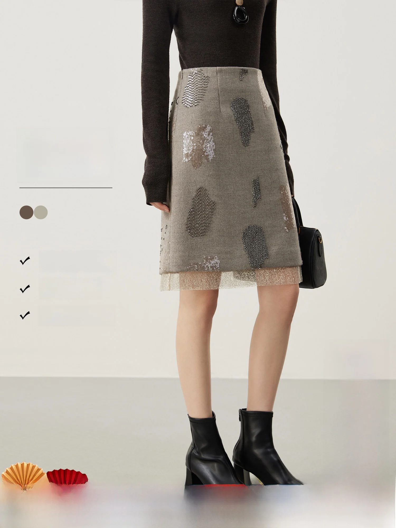 Юбка Ele с высокой талией и прямым кроем, с вышивкой пайетками и кружевом, из шерстяной смеси, для женщин, осенне-зимняя мода
Юбка Ele с высокой талией и прямым кроем, с вышивкой пайетками и кружевом, из шерстяной смеси, для женщин, осенне-зимняя мода