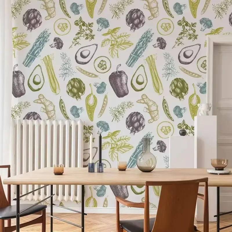 Botanical Vegetable Wallpaper Peel and Stick,Hand Drawn Vegetable Wall Mural For Kitchen Decor,Self-adhesive Or Tradition Papers
Botanical Vegetable Wallpaper Peel and Stick,Hand Drawn Vegetable Wall Mural For Kitchen Decor,Self-adhesive Or Tradition Papers