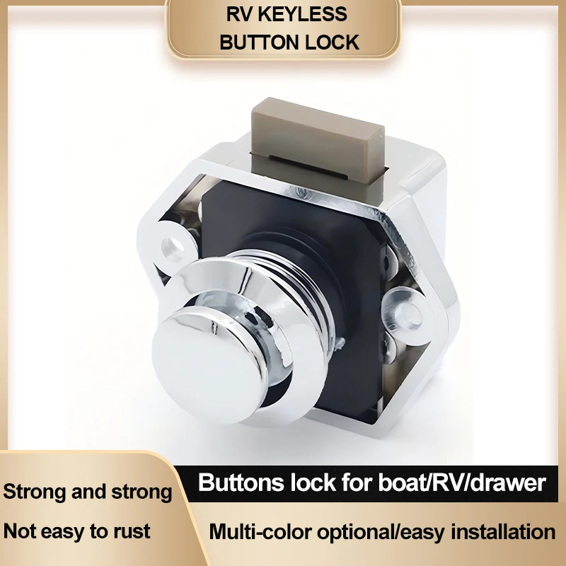 Quick Mount RV Cabinet Push Button Lock Anti Theft Drawer Safety Lock
Quick Mount RV Cabinet Push Button Lock Anti Theft Drawer Safety Lock