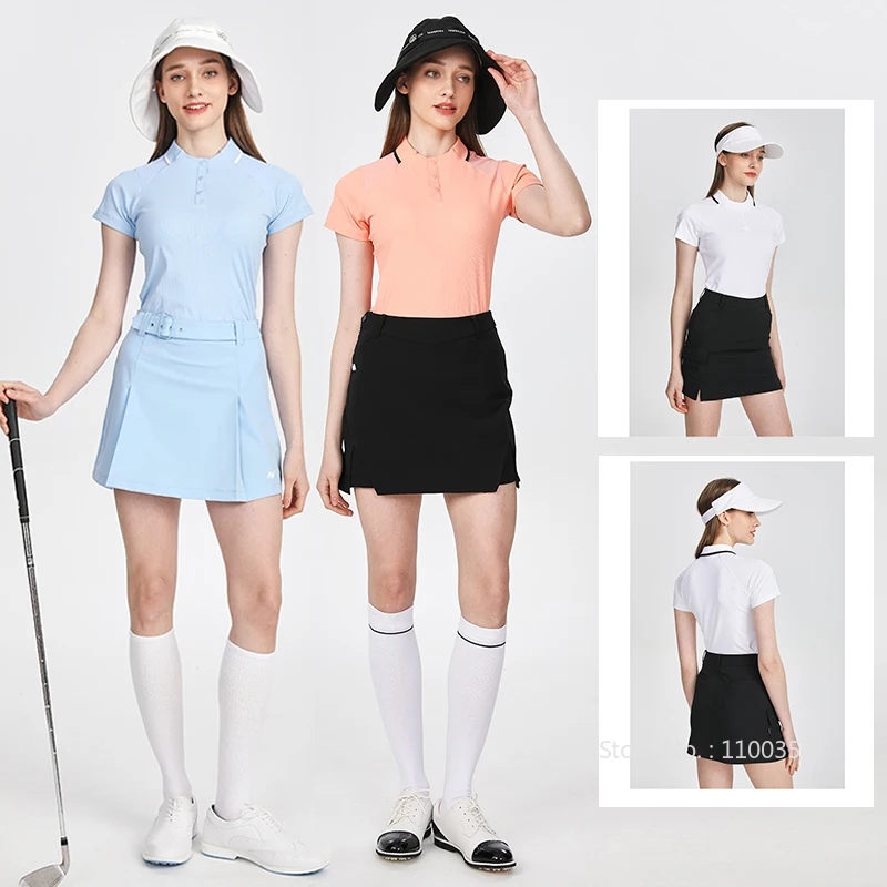 AW Golf Women Solid Short Sleeve T-Shirt Polo Collar Top Breathable Elastic Shirt Sports Tennis Skort High Waist Golf Skirts
AW Golf Women Solid Short Sleeve T-Shirt Polo Collar Top Breathable Elastic Shirt Sports Tennis Skort High Waist Golf Skirts