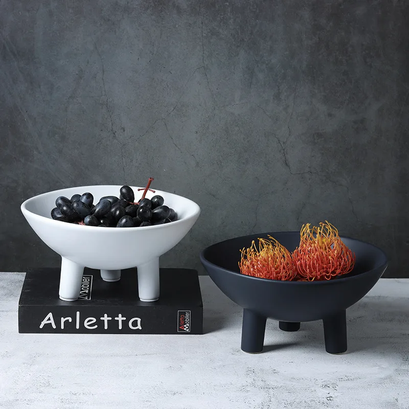 Black and White Minimalist Design Three Legged Circular Fruit Tray, Resin High Legged Tray, Living Room Desktop Storage Tray
Black and White Minimalist Design Three Legged Circular Fruit Tray, Resin High Legged Tray, Living Room Desktop Storage Tray