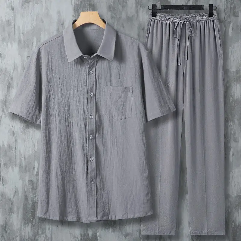 Men's Pure Linen Shirt and Pants Set Summer Short Sleeve Casual Suit Vintage Loose Fit Breathable Beachwear
Men's Pure Linen Shirt and Pants Set Summer Short Sleeve Casual Suit Vintage Loose Fit Breathable Beachwear