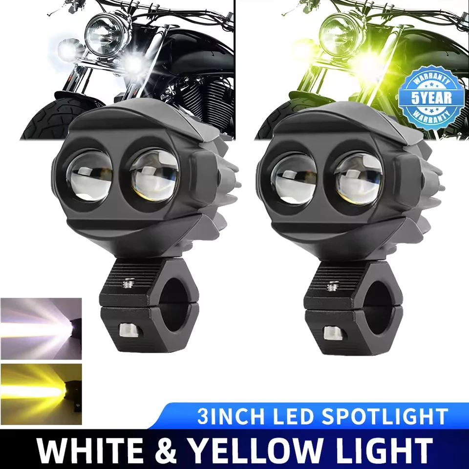 Motorcycle 3Inch LED Lens Spotlight Dual-color 6000K 3500K High Low Beam External Headlight Auxiliary Fog Lamp Moto Work Lights
Motorcycle 3Inch LED Lens Spotlight Dual-color 6000K 3500K High Low Beam External Headlight Auxiliary Fog Lamp Moto Work Lights