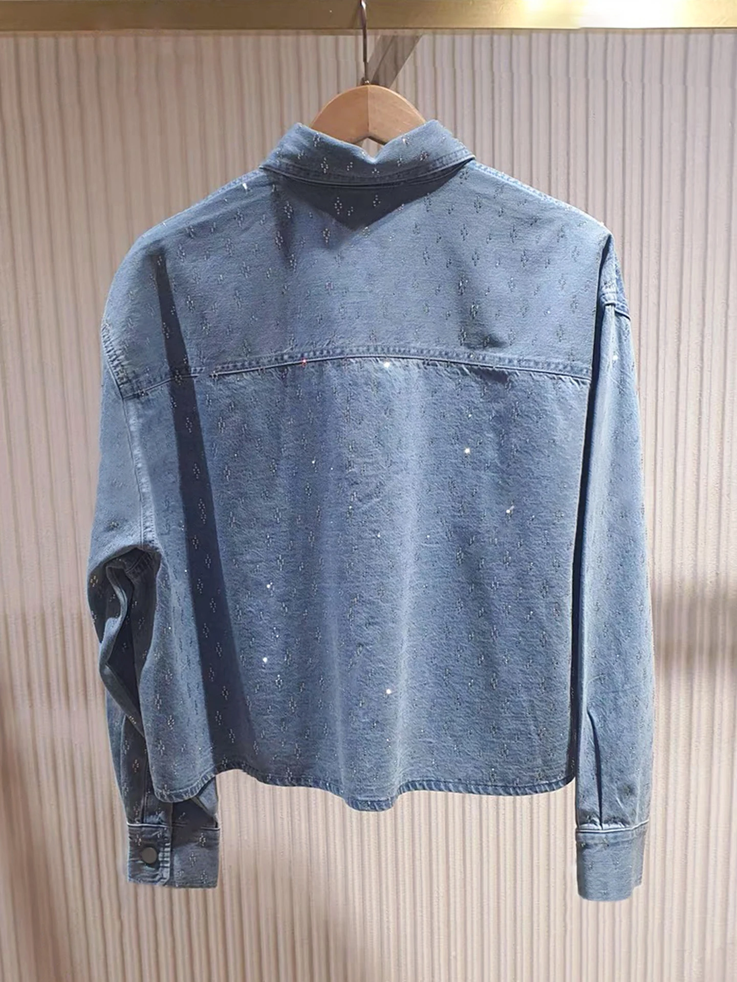 M Home South Oil High End Women's Loose Diamond Embellied Waed Vintage Denim Jaet Autumn Outerwear ort Sle 
M Home South Oil High End Women's Loose Diamond Embellied Waed Vintage Denim Jaet Autumn Outerwear ort Sle