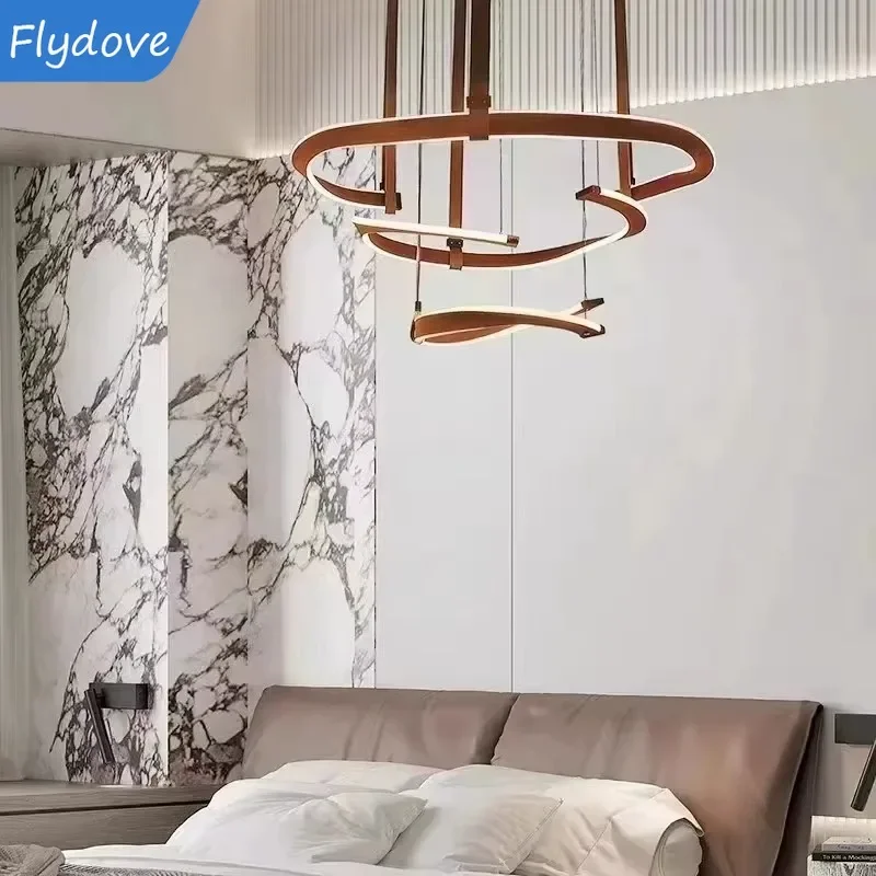 Nordic Minimalist Chandelier Postmodern Designer Villa Restaurant Leather Ring Hall Main Light Bedroom Living Home Decor
Nordic Minimalist Chandelier Postmodern Designer Villa Restaurant Leather Ring Hall Main Light Bedroom Living Home Decor