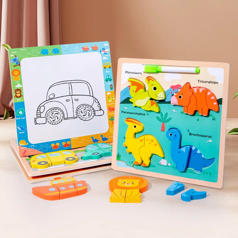 2 In 1 Wooden 3D Puzzle Drawing Board Montessori Toys Animal Cognition Baby Development Games Kids Educational Learning Toy Gift
2 In 1 Wooden 3D Puzzle Drawing Board Montessori Toys Animal Cognition Baby Development Games Kids Educational Learning Toy Gift