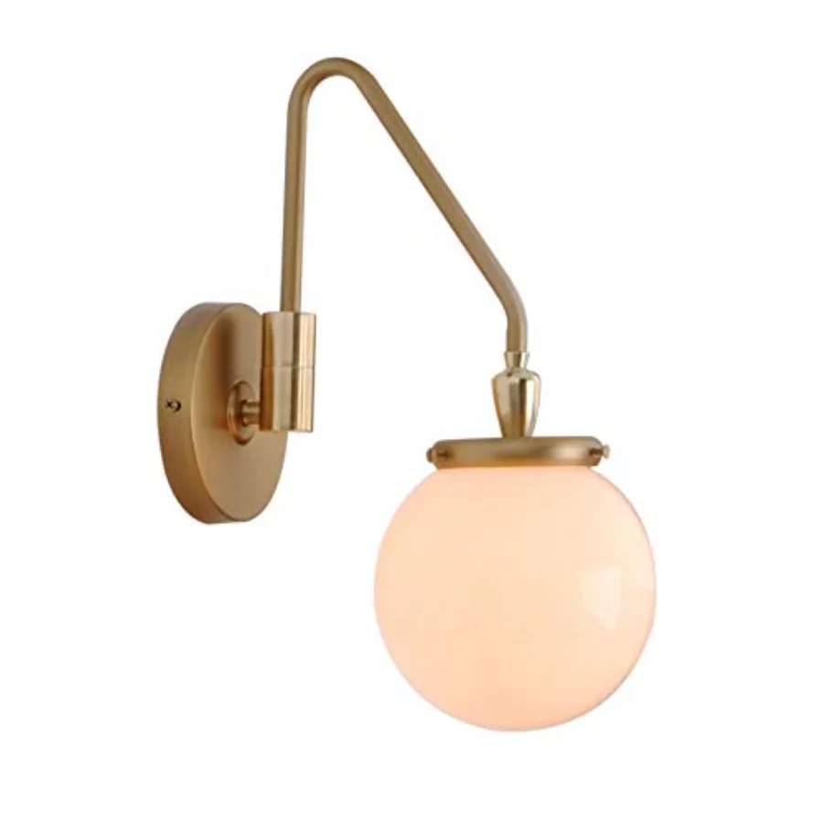 Vintage Hardwired Wall Sconce Lighting Milk White Globe, Adjustable Swing Arm Bedside Wall Lamp E26 Base, Wall Light Fixture fo
Vintage Hardwired Wall Sconce Lighting Milk White Globe, Adjustable Swing Arm Bedside Wall Lamp E26 Base, Wall Light Fixture fo