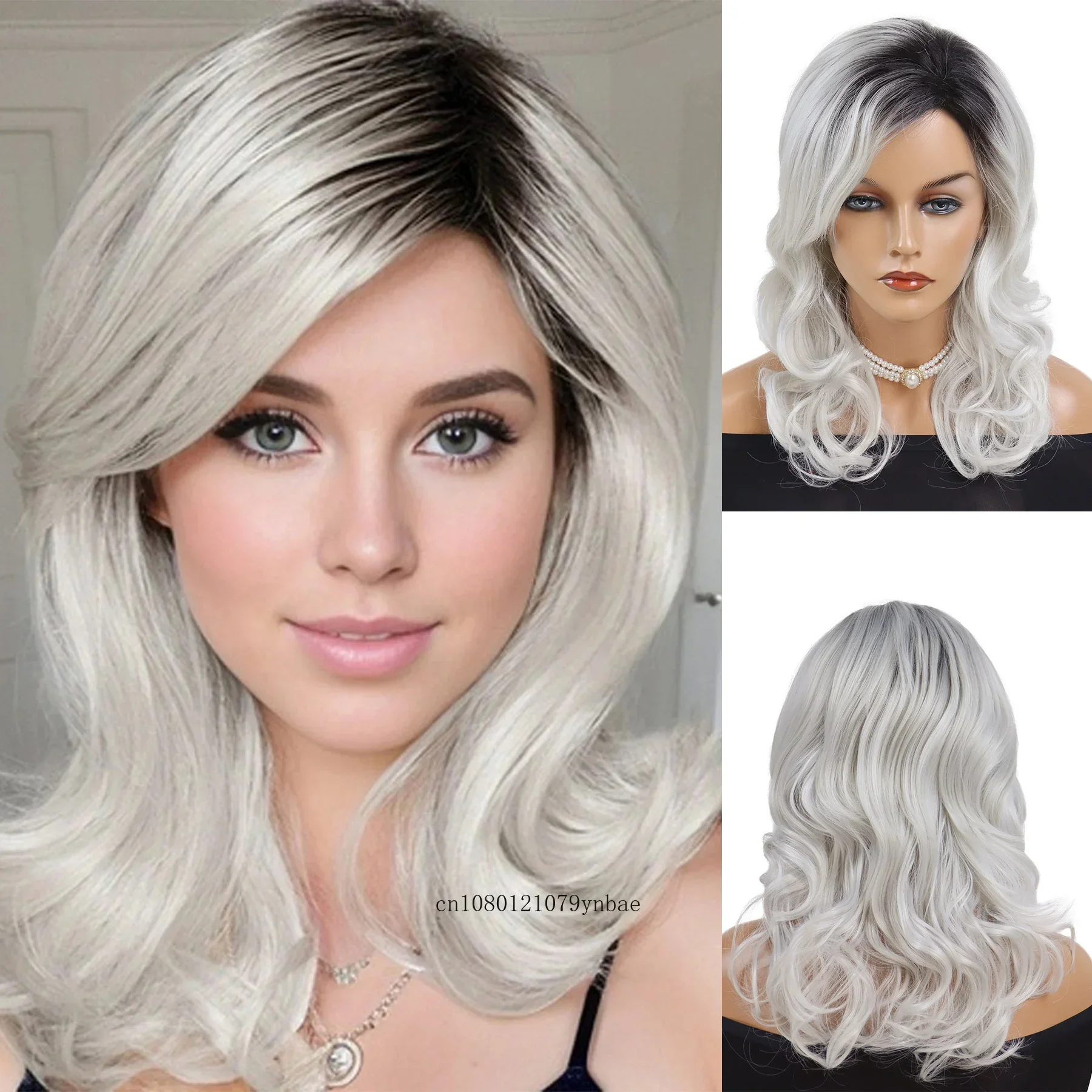 Natural Synthetic Hair Dark Roots Silver Grey Wig for Older Women 20 Inch Long Wavy Wigs Heat Resistant Daily Use Costume Party
Natural Synthetic Hair Dark Roots Silver Grey Wig for Older Women 20 Inch Long Wavy Wigs Heat Resistant Daily Use Costume Party