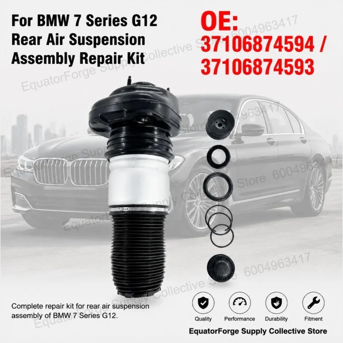 High Stability Durable Direct Fit Rear Air Suspension Assembly Repair Kit for BMW 7 Series G12 - OE 37106874594 / 37106874593
High Stability Durable Direct Fit Rear Air Suspension Assembly Repair Kit for BMW 7 Series G12 - OE 37106874594 / 37106874593