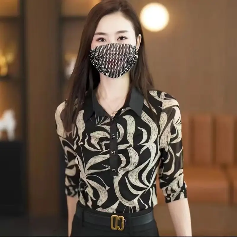 Printed T-shirt Women's Base Shirt High-end Slim Small Shirt Casual Tops Women's Shirt
Printed T-shirt Women's Base Shirt High-end Slim Small Shirt Casual Tops Women's Shirt