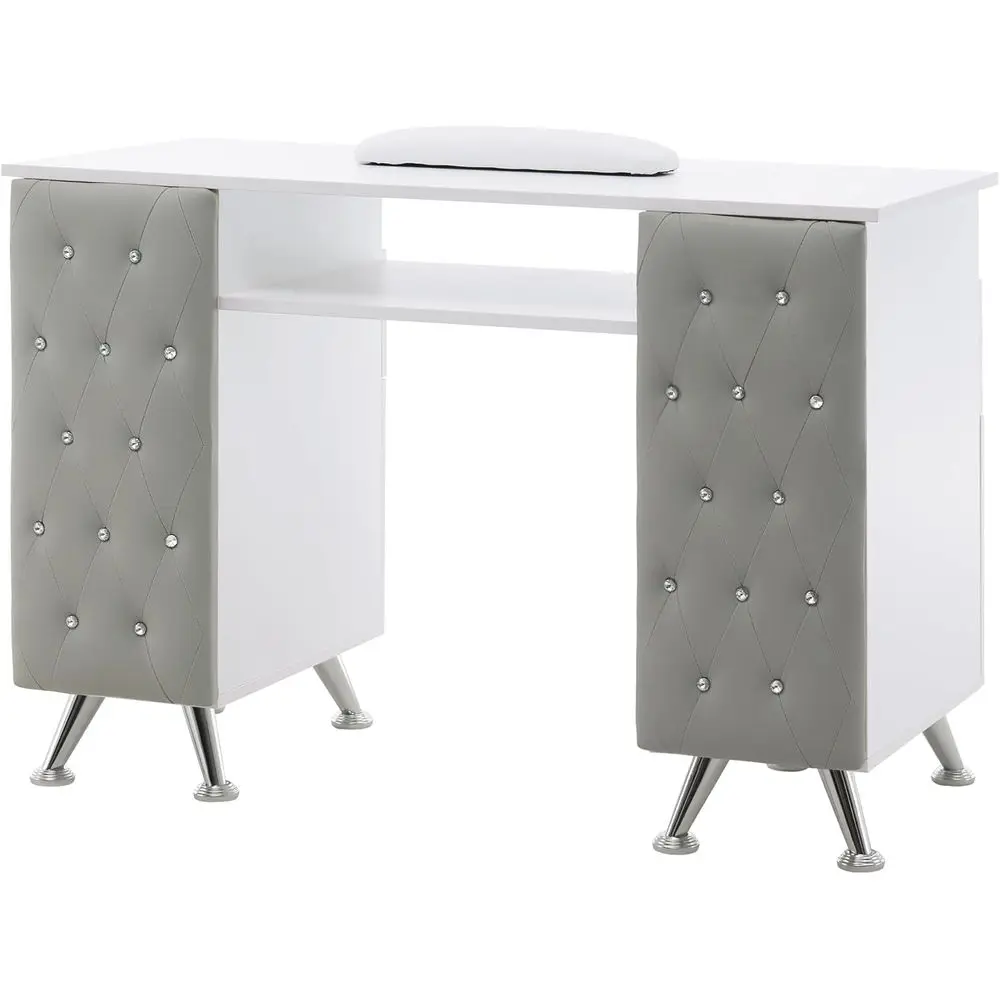 Acetone-Resistant Manicure Table with Storage, White and Grey Spa Nail Desk
Acetone-Resistant Manicure Table with Storage, White and Grey Spa Nail Desk
