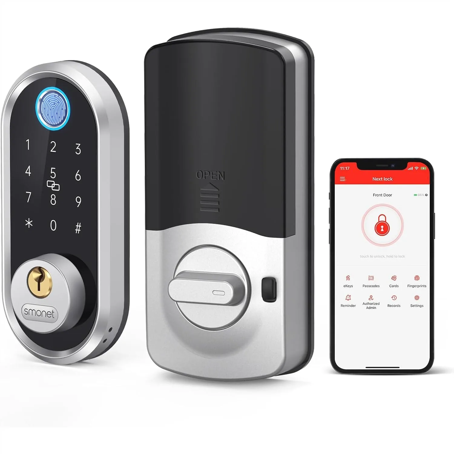 Smart Keyless Entry Door Lock Fingerprint Electronic Deadbolt Touchscreen Keypad Biometric Digital Bluetooth Smart Deadbolt
Smart Keyless Entry Door Lock Fingerprint Electronic Deadbolt Touchscreen Keypad Biometric Digital Bluetooth Smart Deadbolt