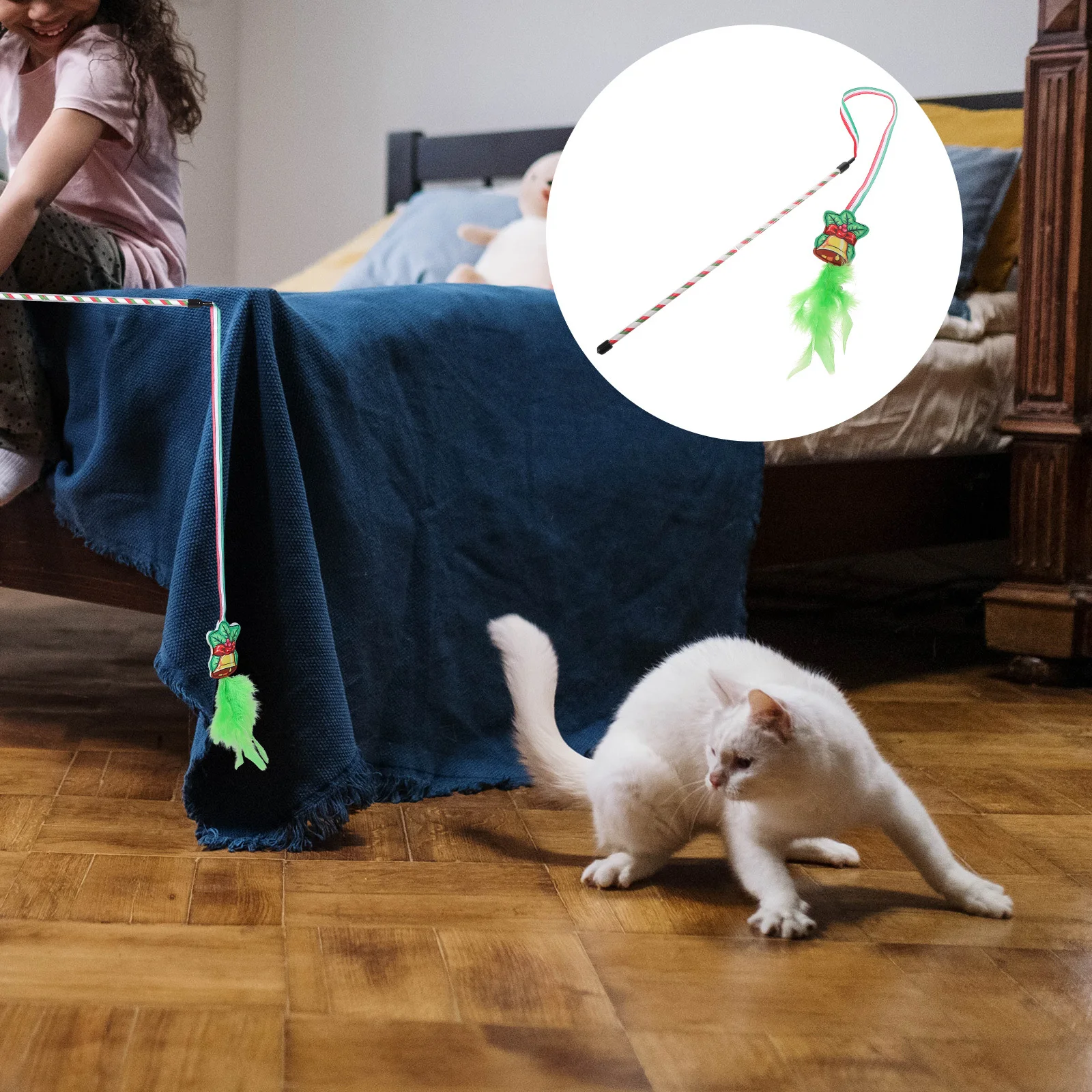 Rotating Cat Teaser Wand Lightweight Durable Rod Keeps Indoor Cats Active and Mentally Stimulated
Rotating Cat Teaser Wand Lightweight Durable Rod Keeps Indoor Cats Active and Mentally Stimulated