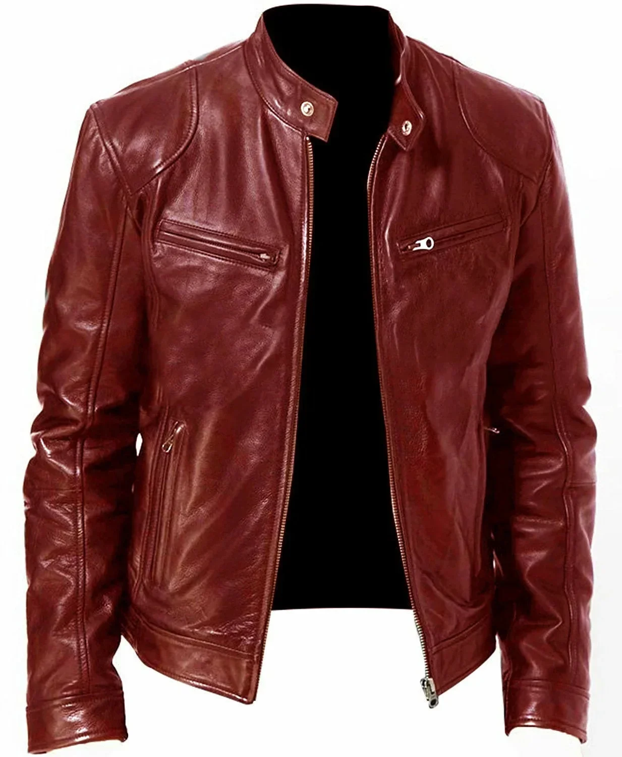 Fall Winter Men's Long Sleeve Leather Jacket Stand Collar Punk Motorcycle Street Style Coat Casual Loose Fit Chinese Origin
Fall Winter Men's Long Sleeve Leather Jacket Stand Collar Punk Motorcycle Street Style Coat Casual Loose Fit Chinese Origin