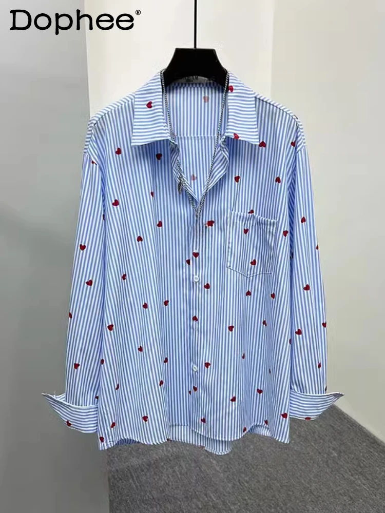 2025 Spring New Original High-end Retro Striped Chic Top Love Heart Print Loose Comfort Handsome Shirts Men's Trendy Niche Shirt
2025 Spring New Original High-end Retro Striped Chic Top Love Heart Print Loose Comfort Handsome Shirts Men's Trendy Niche Shirt