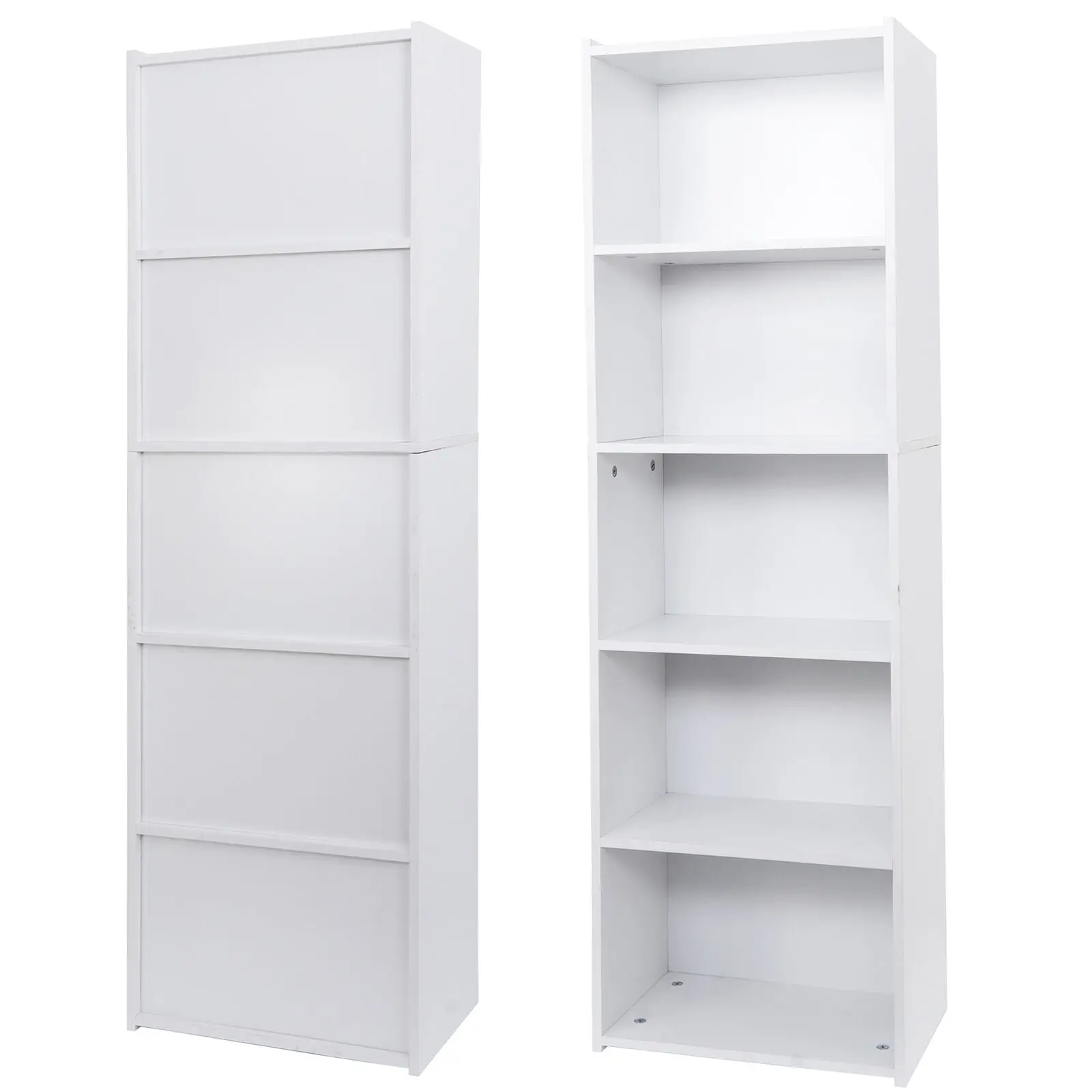 US Narrow Bookcase, 5-Tier Bookshelf, Wood Cube Storage, Freestanding Open Shelf, White Organizer
US Narrow Bookcase, 5-Tier Bookshelf, Wood Cube Storage, Freestanding Open Shelf, White Organizer