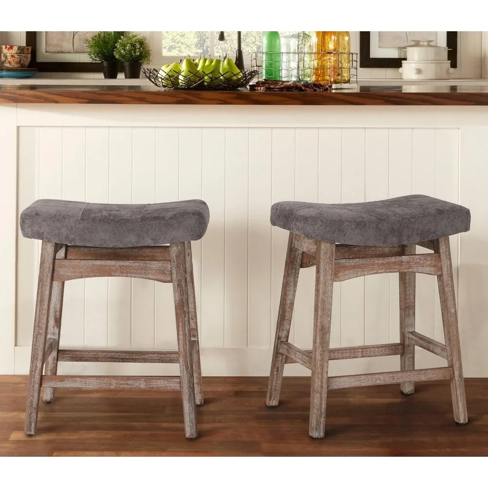 Counter Height Bar Stools Set of 2 for Kitchen Counter Solid Wood Legs with Fabric Saddle Seat Farmhouse Barstools for 34"-38"
Counter Height Bar Stools Set of 2 for Kitchen Counter Solid Wood Legs with Fabric Saddle Seat Farmhouse Barstools for 34"-38"
