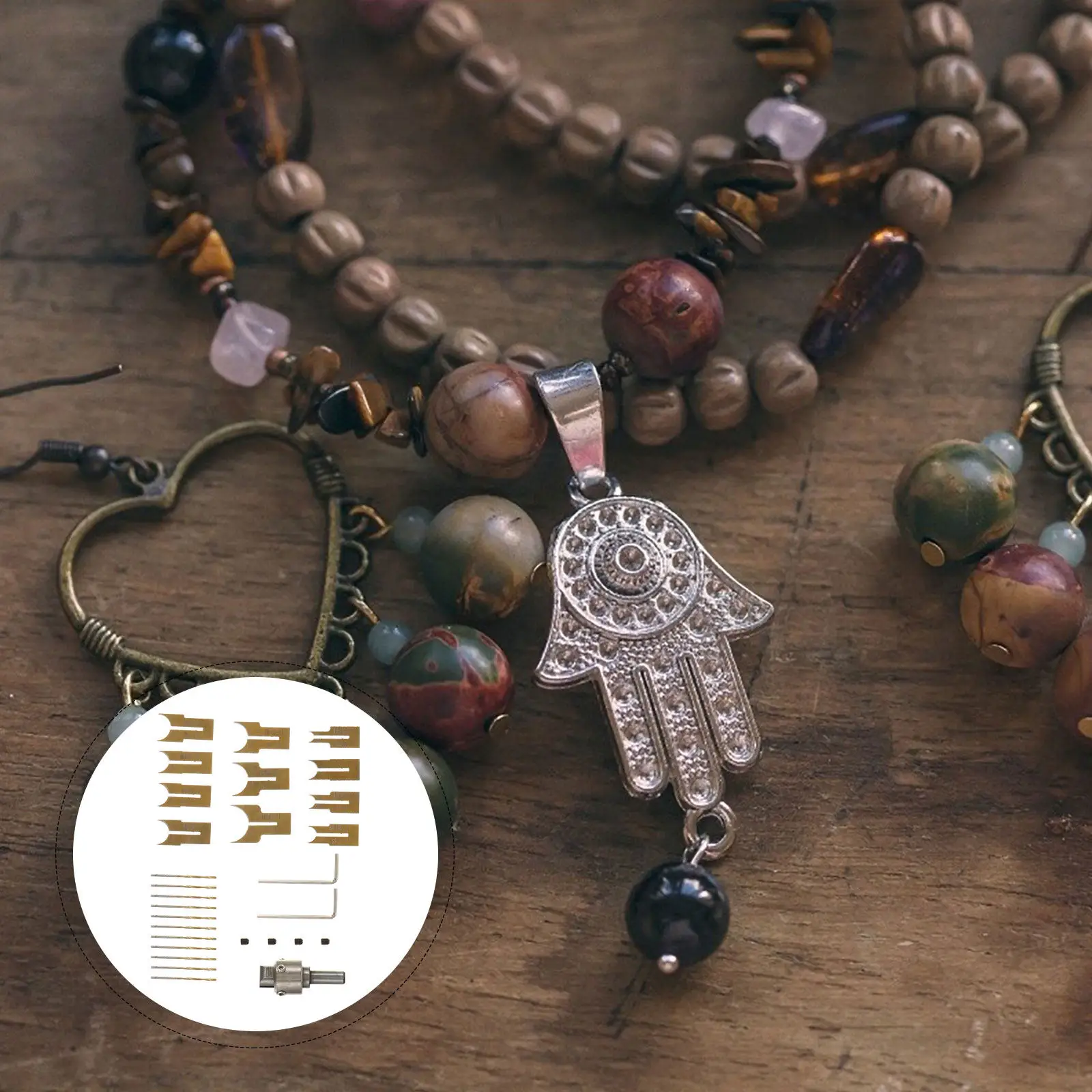 24Pcs Wooden Ring Maker Drill Bit Set Premium Steel Buddha Beads Tool Kit for Woodworking Craft Smooth Ring Making DIY Jewelry
24Pcs Wooden Ring Maker Drill Bit Set Premium Steel Buddha Beads Tool Kit for Woodworking Craft Smooth Ring Making DIY Jewelry