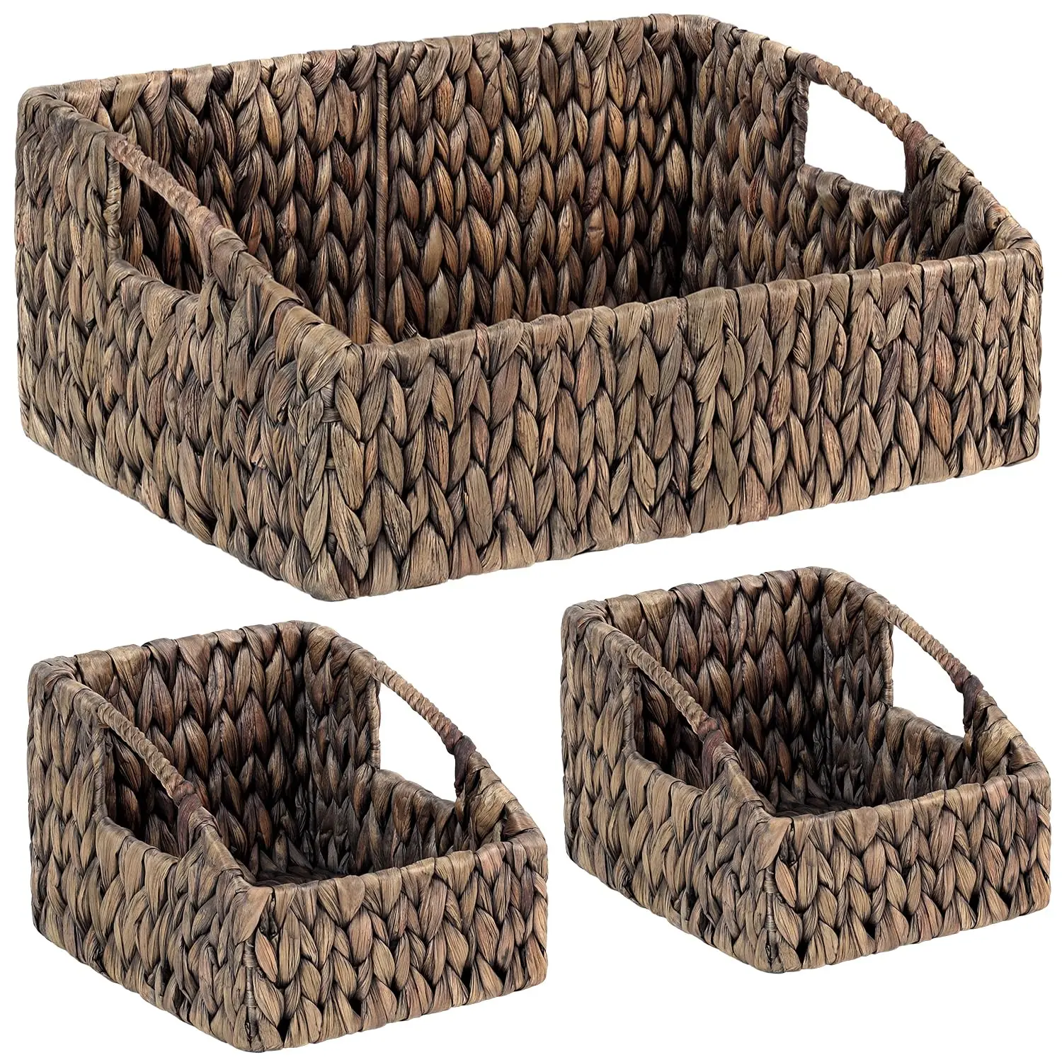 Set Of 3 Handcrafted Seagrass Woven Organizer Bins With Dual Handles For Kitchen, Bathroom, Pantry, Closet, Laundry And Living
Set Of 3 Handcrafted Seagrass Woven Organizer Bins With Dual Handles For Kitchen, Bathroom, Pantry, Closet, Laundry And Living