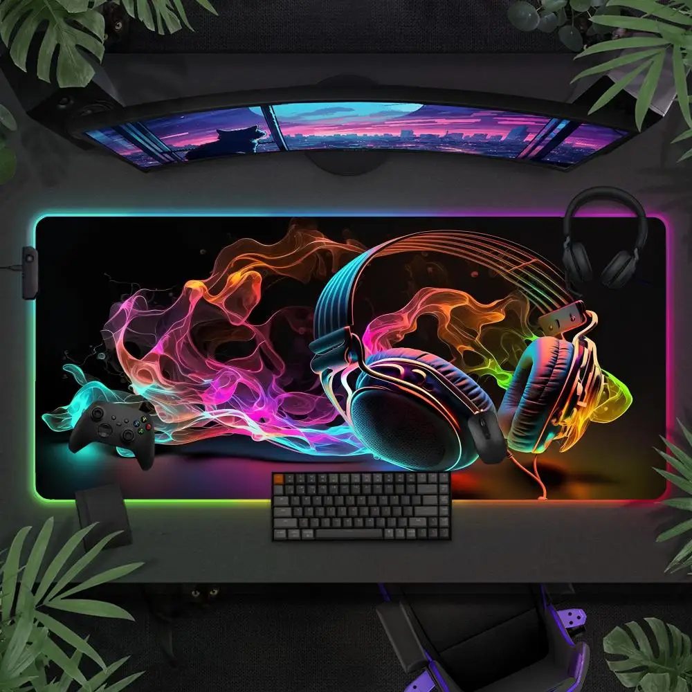 Gaming Headphones RGB Large Mouse Pad Gamer LED Backlight Luminous Non-Slip Rubber Keyboard Pads E-sports Laptop Office Desk Mat
Gaming Headphones RGB Large Mouse Pad Gamer LED Backlight Luminous Non-Slip Rubber Keyboard Pads E-sports Laptop Office Desk Mat