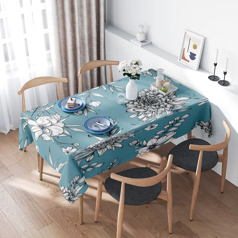 Nature-Inspired Floral TableclothBlue Printed Woven Cotton Linen Decorative Cover for Dining Room Furniture Size 60 x 126 inches
Nature-Inspired Floral TableclothBlue Printed Woven Cotton Linen Decorative Cover for Dining Room Furniture Size 60 x 126 inches