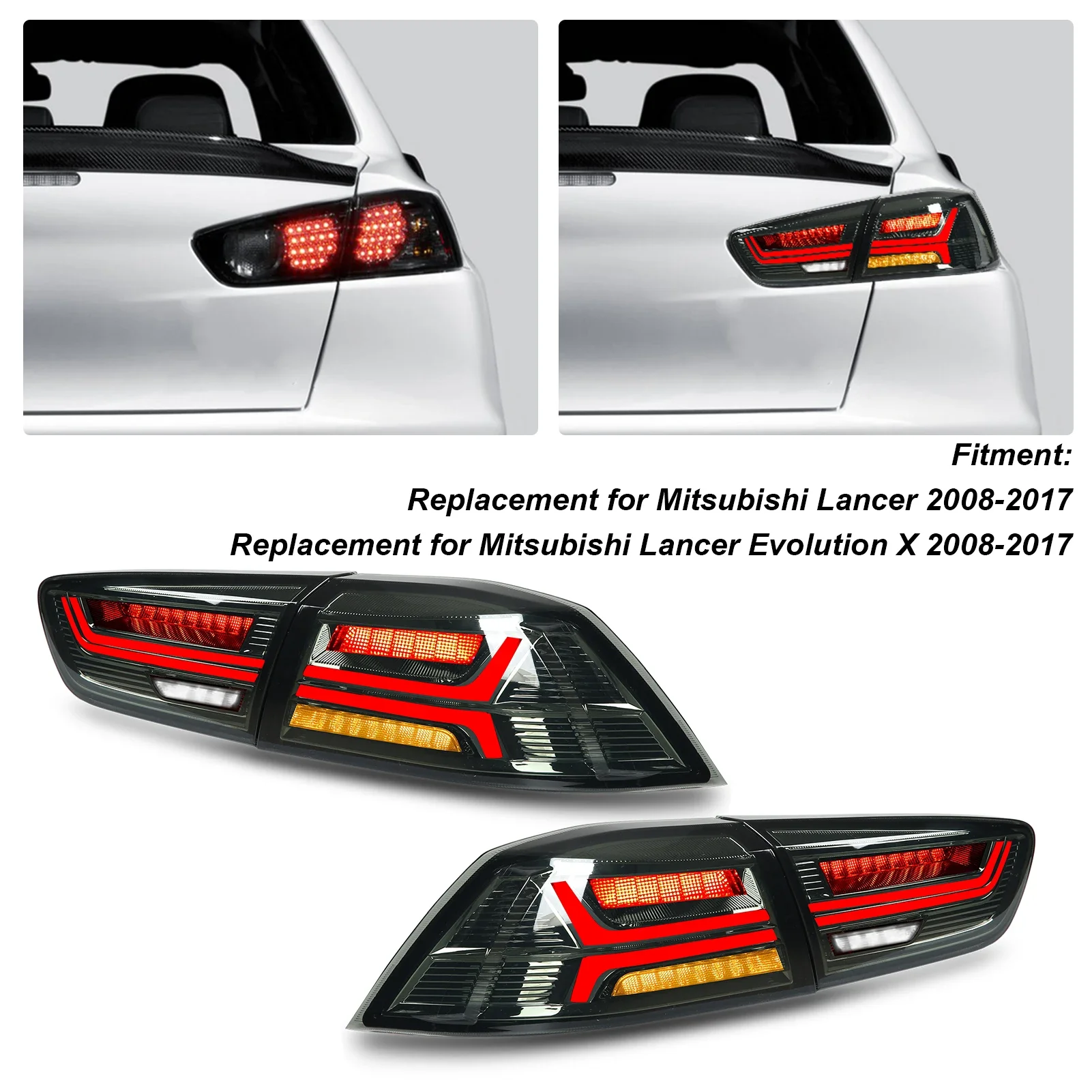 Для Mitsubishi Lancer Evo X 2008 ‑ 2017 1 пара дымчатый полный светодиодный динамический задний фонарь лампа дымовая линза с приветственными деталями Замена
Для Mitsubishi Lancer Evo X 2008 ‑ 2017 1 пара дымчатый полный светодиодный динамический задний фонарь лампа дымовая линза с приветственными деталями Замена