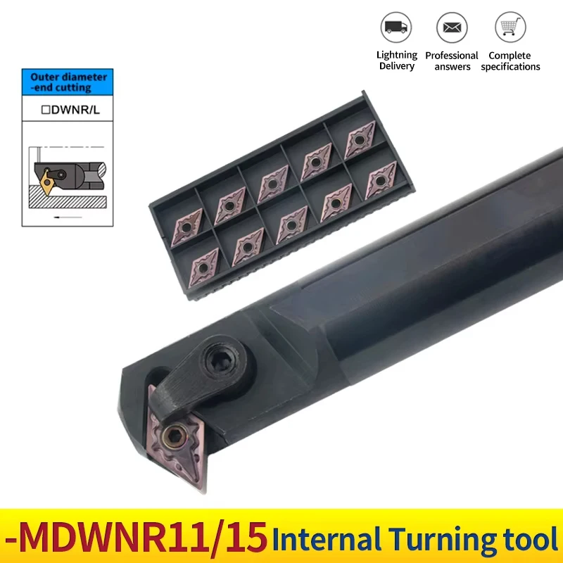 1pc S20R-MDWNR11 Internal Turning Tool Holder DNMG Carbide Inserts Lathe Bar CNC Cutting Tools Set
1pc S20R-MDWNR11 Internal Turning Tool Holder DNMG Carbide Inserts Lathe Bar CNC Cutting Tools Set